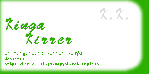 kinga kirrer business card